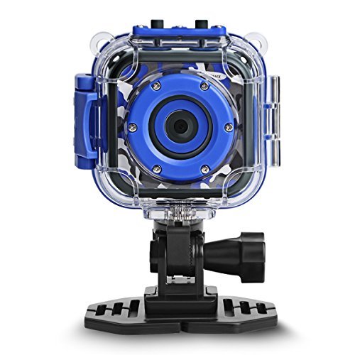 Image of a blue action camera for kids.