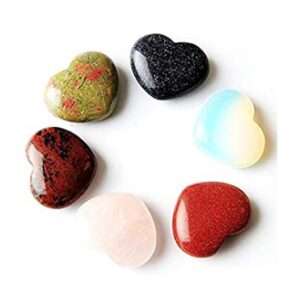 this is an image of a 6 pcs handcraft stone heart gift for valentines day