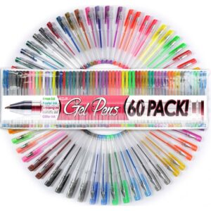 60 gel pens set colored for adults and teens