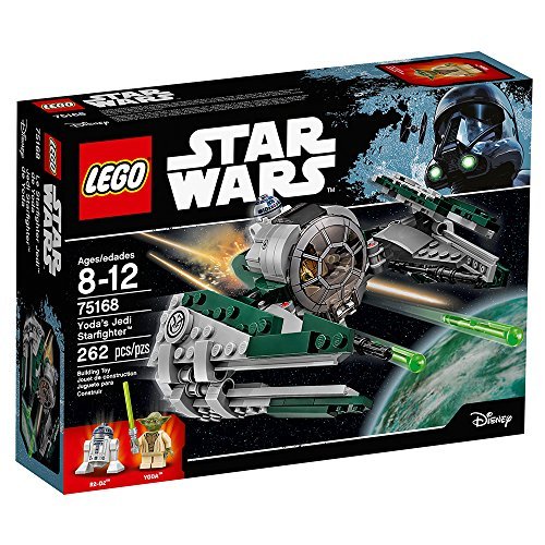 Image of a Lego star wars yoda starfighter set in a box.