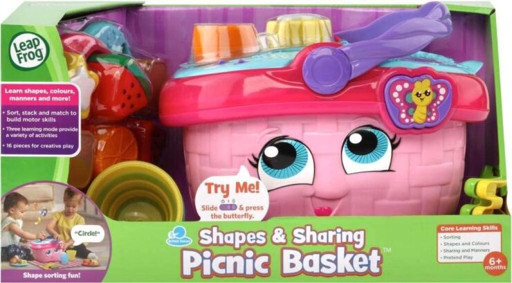 image of LeapFrog shapes and sharing picnic basket in a box. 