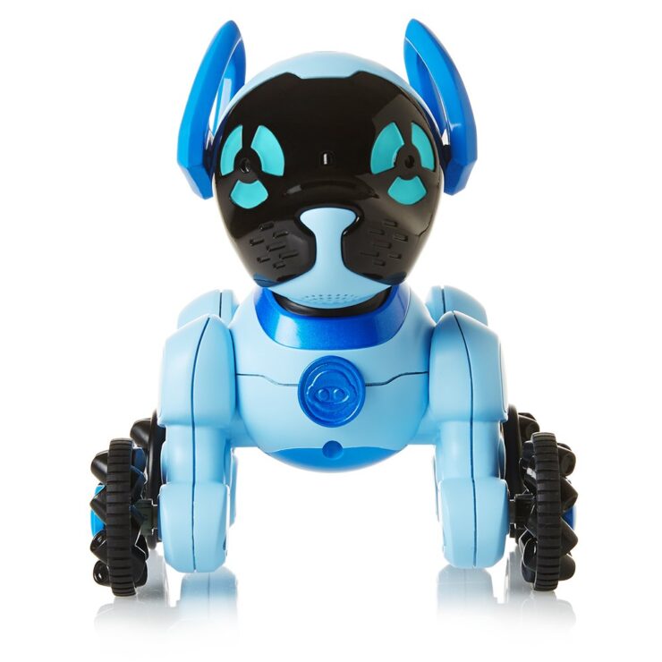 An image of a Robot dog in sky blue and black color for kids.