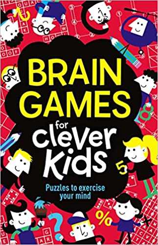 image of Brain gaemes for clever kids activity book in red & black color