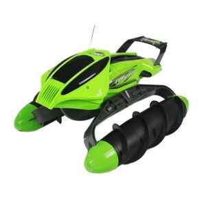 this is an image of a green underwater toy submarine 