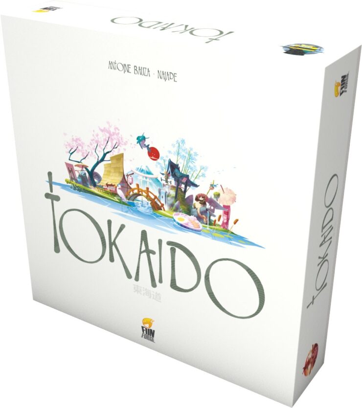 a picture of Tokaido Board game set in a white box.