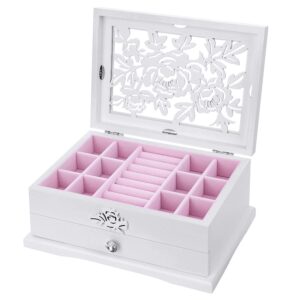 white jewelry box with pink liner