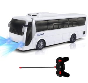 this is an image of a white rc bus toy