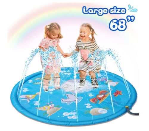 this is an image of a 68-inch splash pad outdoor toy for kids. 
