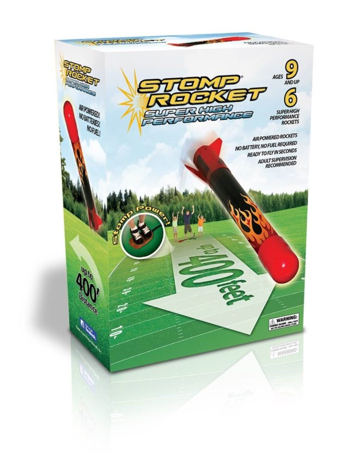 An image of a Stomp Rocket toy in a green box. 