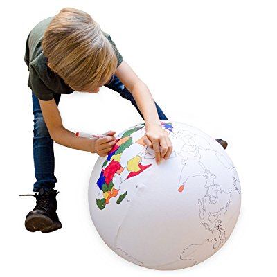 kid drawing on an Inflatable Ball Activity Kit