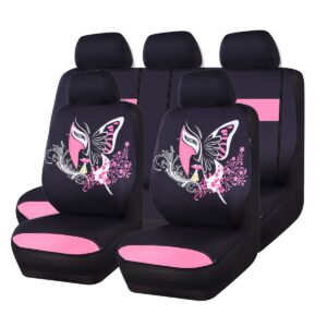 pink butterfly car seat covers