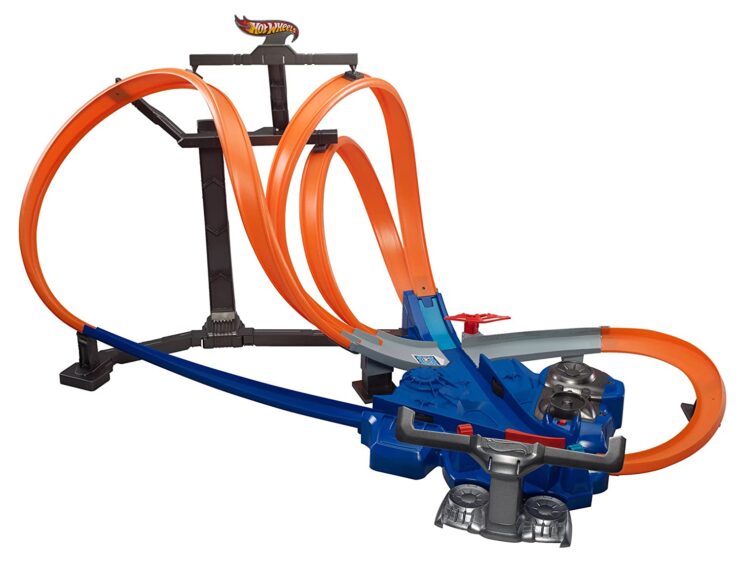 Hot wheels twister track in orange and blue color.