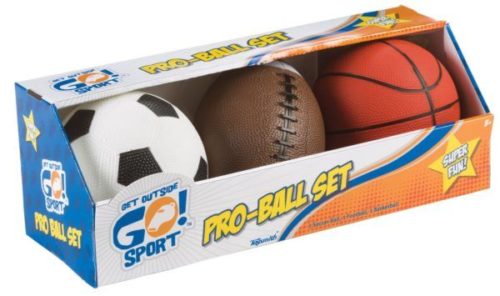 kids Pro-Ball Set with football, basketball and soccer ball box set