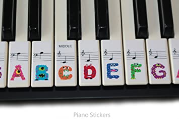 Image result for piano with stickers on keys
