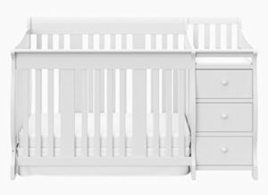 white baby crib with drawers