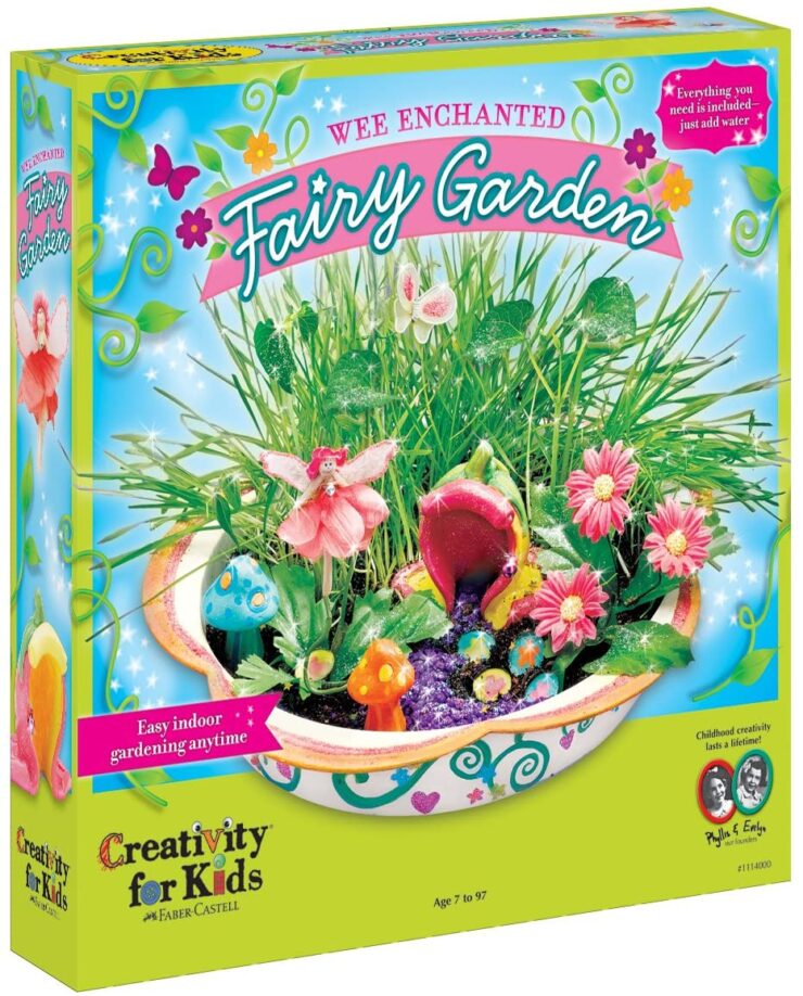 image of Wee Enchanted fairy garden set toys for girls, in a box. 