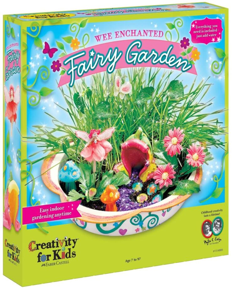 image of Wee Enchanted fairy garden set toys for girls, in a box.