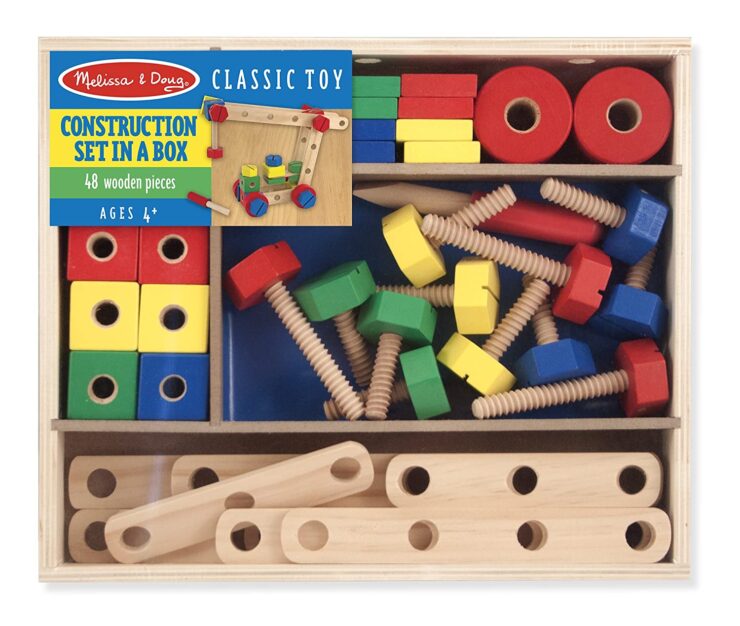 construction set wood for boys in different colors