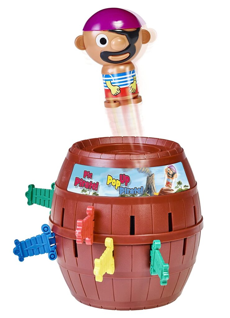 image of the Pop-up Pirate toy in red color for boys