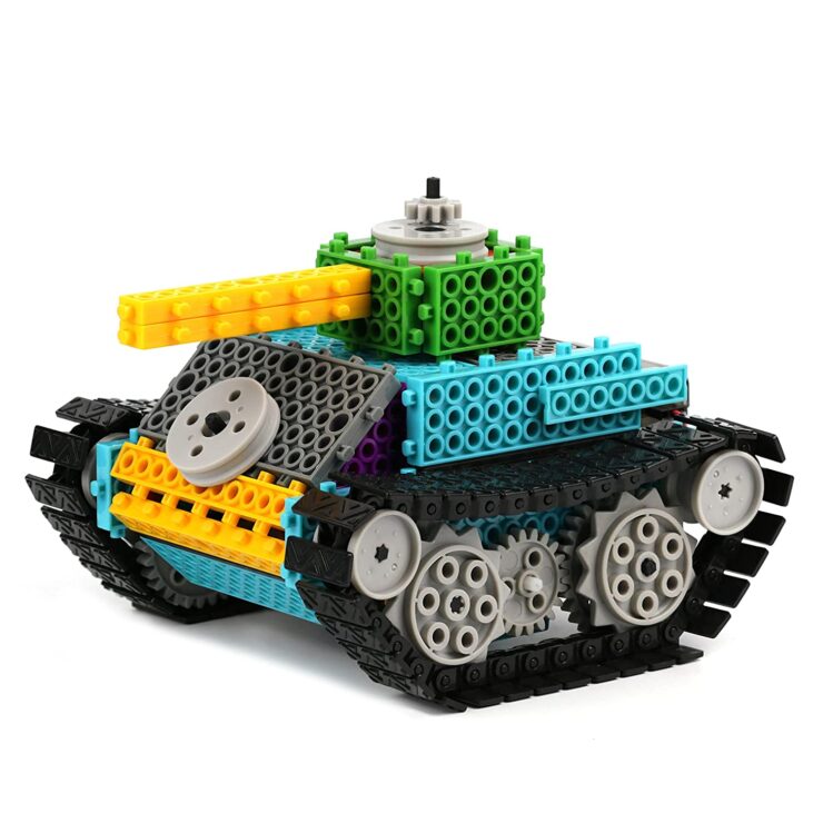 image of RC tank built with building kits in various colors
