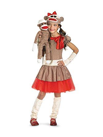 girls sock monkey costume 