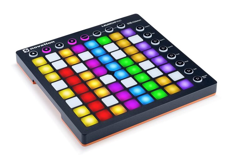 Multi-colored novation pad toy with buttons