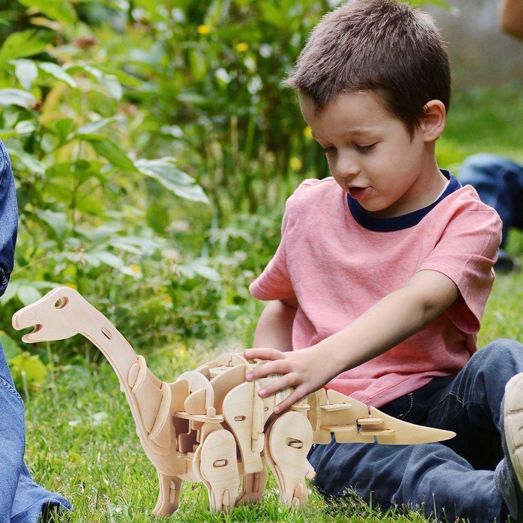 Walking Apatosaurus Long Neck Dinosaur 3D wood puzzle