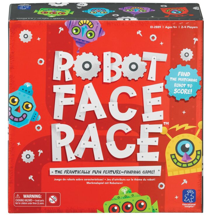 this is an image of a Robot Face Race game set in a red box