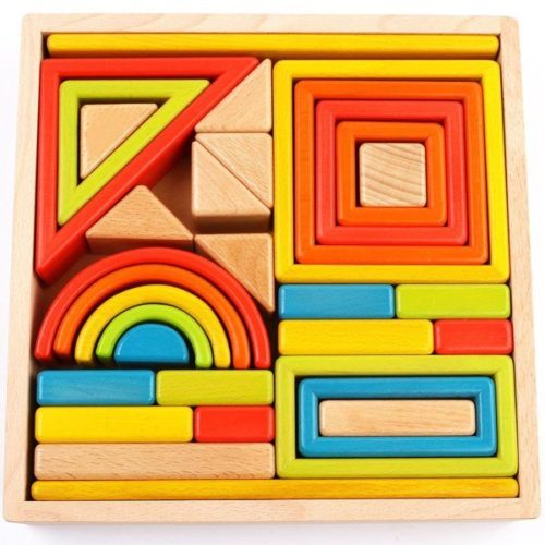 wooden rainbow blocks