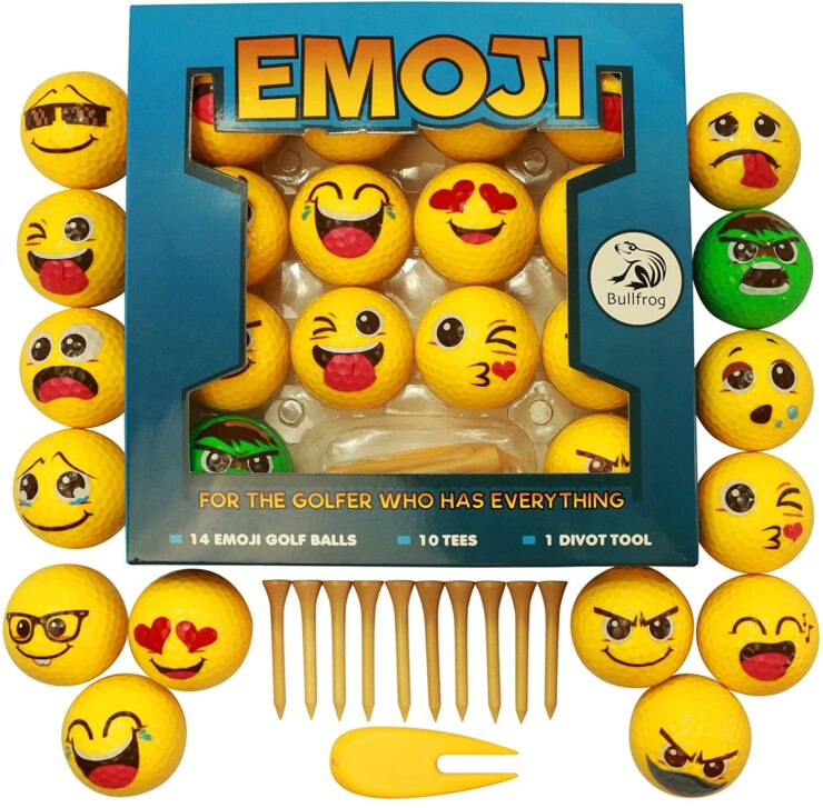 An image of Emoji balls set in a box.