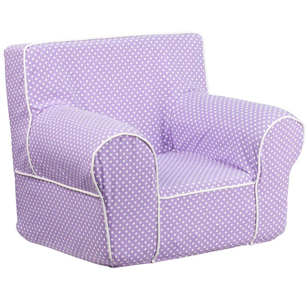 Flash Furniture Small Lavender Dot Kids Chair with White Piping