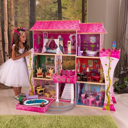 pink fairytail dollhouse for kids