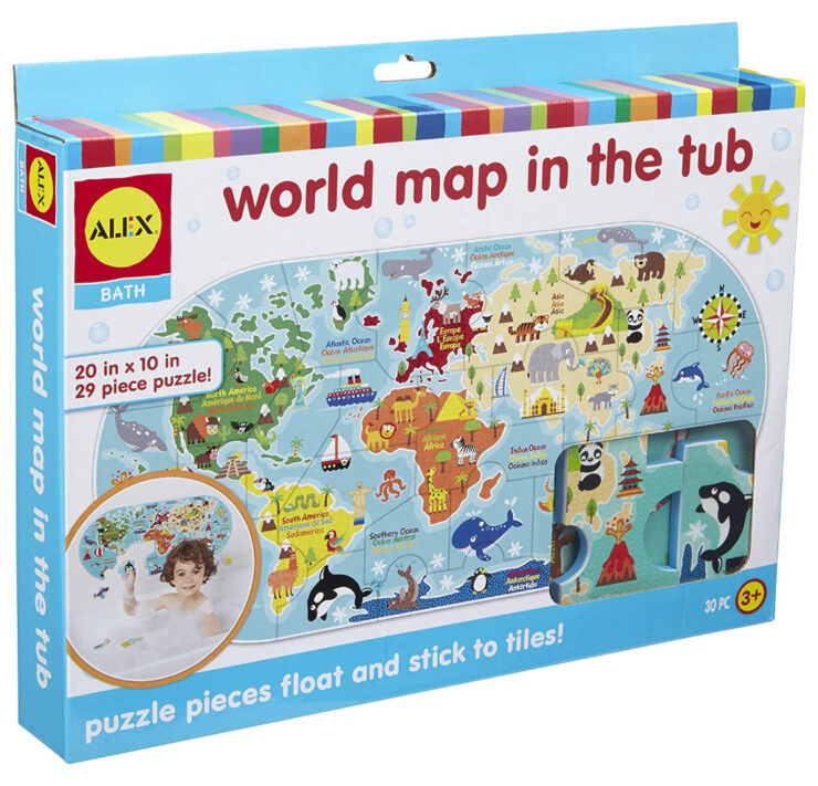 this is an image of the ALEX world map in the tub