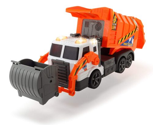  this is an image of an action series garbage truck for kids. 