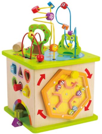 This is an image of wooden country critters play cube for kids