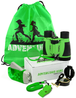 This is an image of boy's outdoor exploration kit in green color