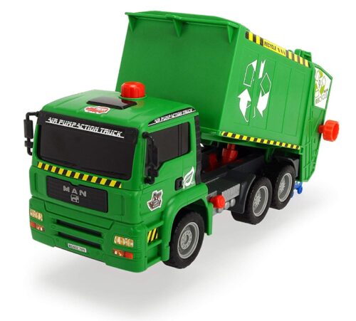 this is an image of an air pump garbage truck for kids. 