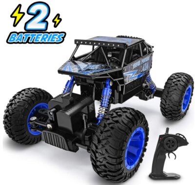 This is an image of Monster Truck with remote control in in blue and black colors by YEZI