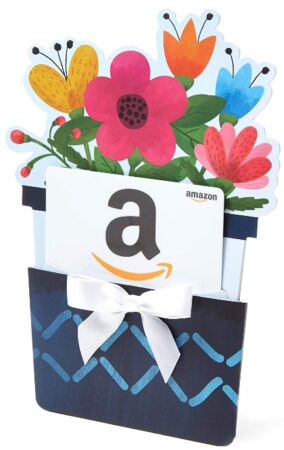 This is an image of girl's amazon gift card with flower pot reveal