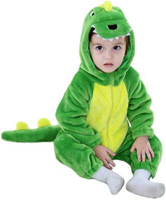this is an image of a kid wearing an animal fancy dress costume.