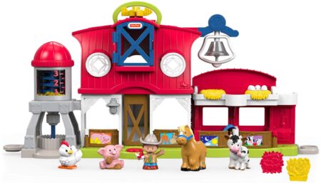 This is an image of toddler's animal farm playset in colorful colors