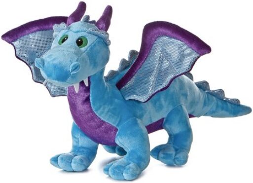 this is an image of a blue and purple stuffed toy dragon
