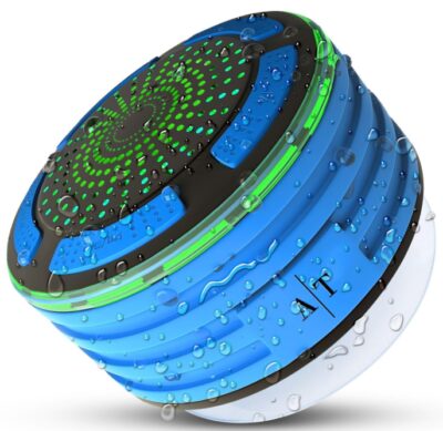 this is an image of a portable, and waterproof bluetooth shower speaker. 