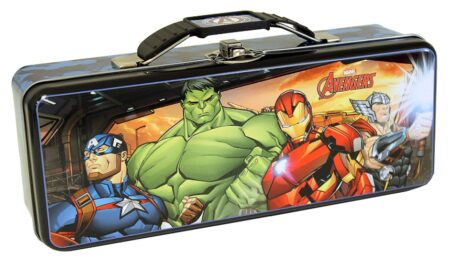 This is an image of an Avengers pencil case with handle.