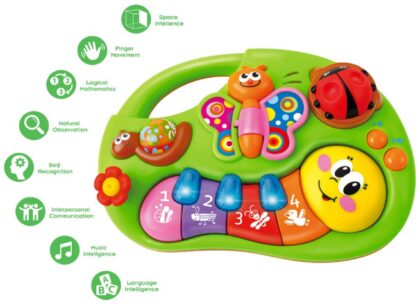 This is an image of music piano toy in green color for babies
