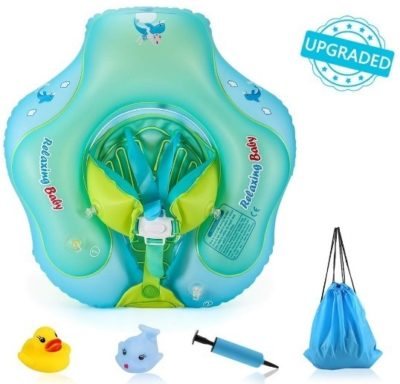 This is an image of kids swimming float pack set in blue color