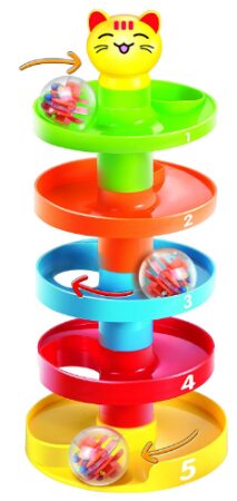 This is an image of Toddler's ball drop and swirling tower in colorful colors