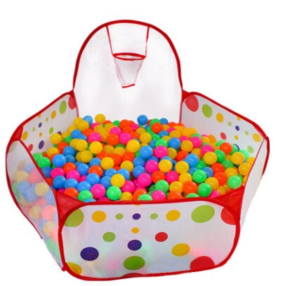 This is an image of ball pit tent with basketball hoop designed for kids and toddlers by Kuuqa