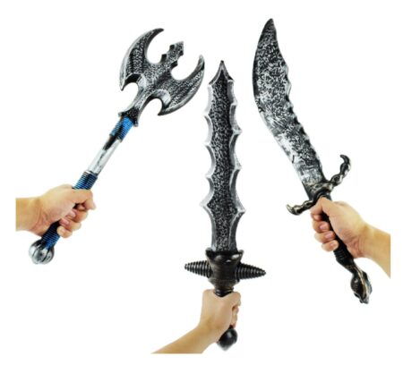 This is an image of a 3 pack barbarian toy swords. 