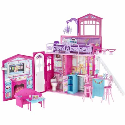 This is an image of a 2 story glam vacation house playset. 